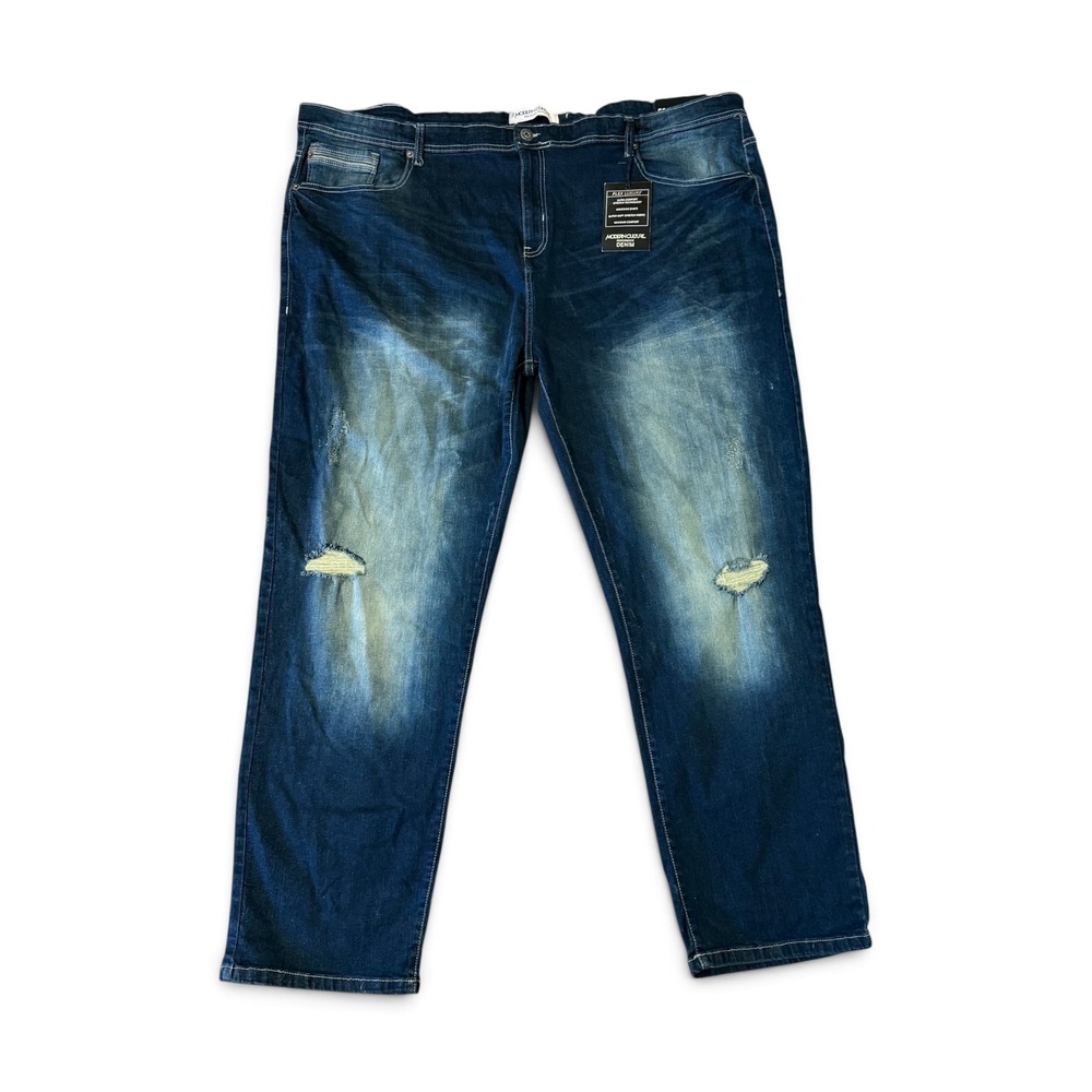 Modern Culture Mens Performance Denim Flex Luxury Distressed Jeans 50W 32L NWT